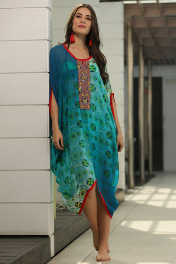 Bahmani Shaded Neck Embelished Cover-Up