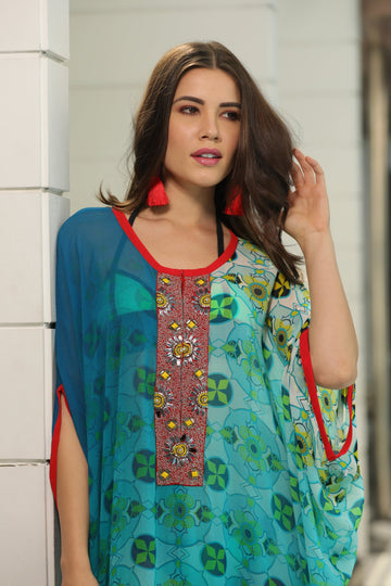 Bahmani Shaded Neck Embelished Cover-Up