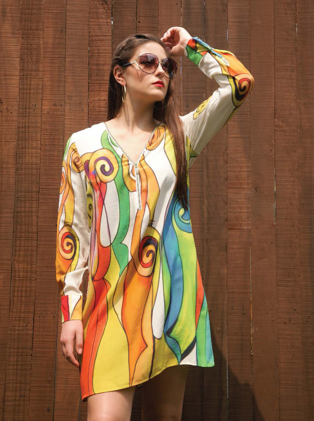 Multicolor Spiral Zipper Tunic - CHANGE!