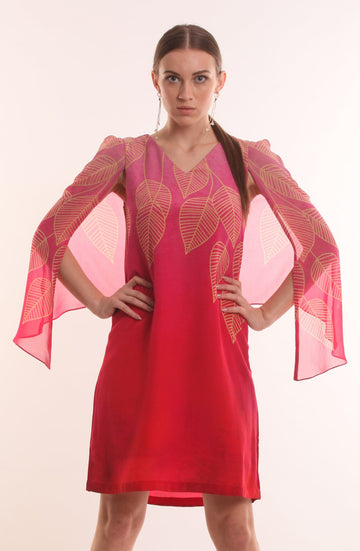 Pink Flamenco Cape Dress