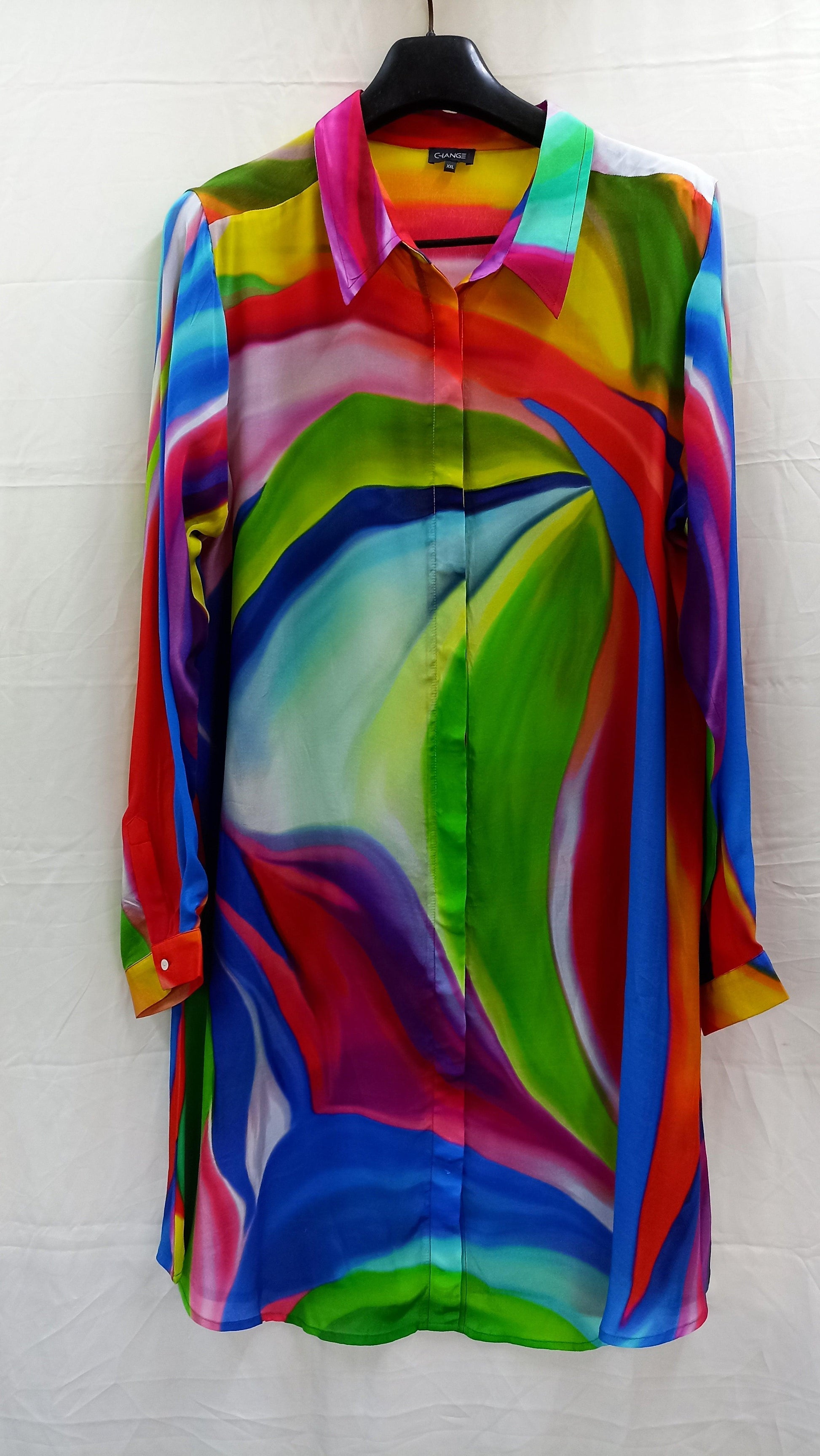 Multicolor Brush Strokes Long Shirt - CHANGE!