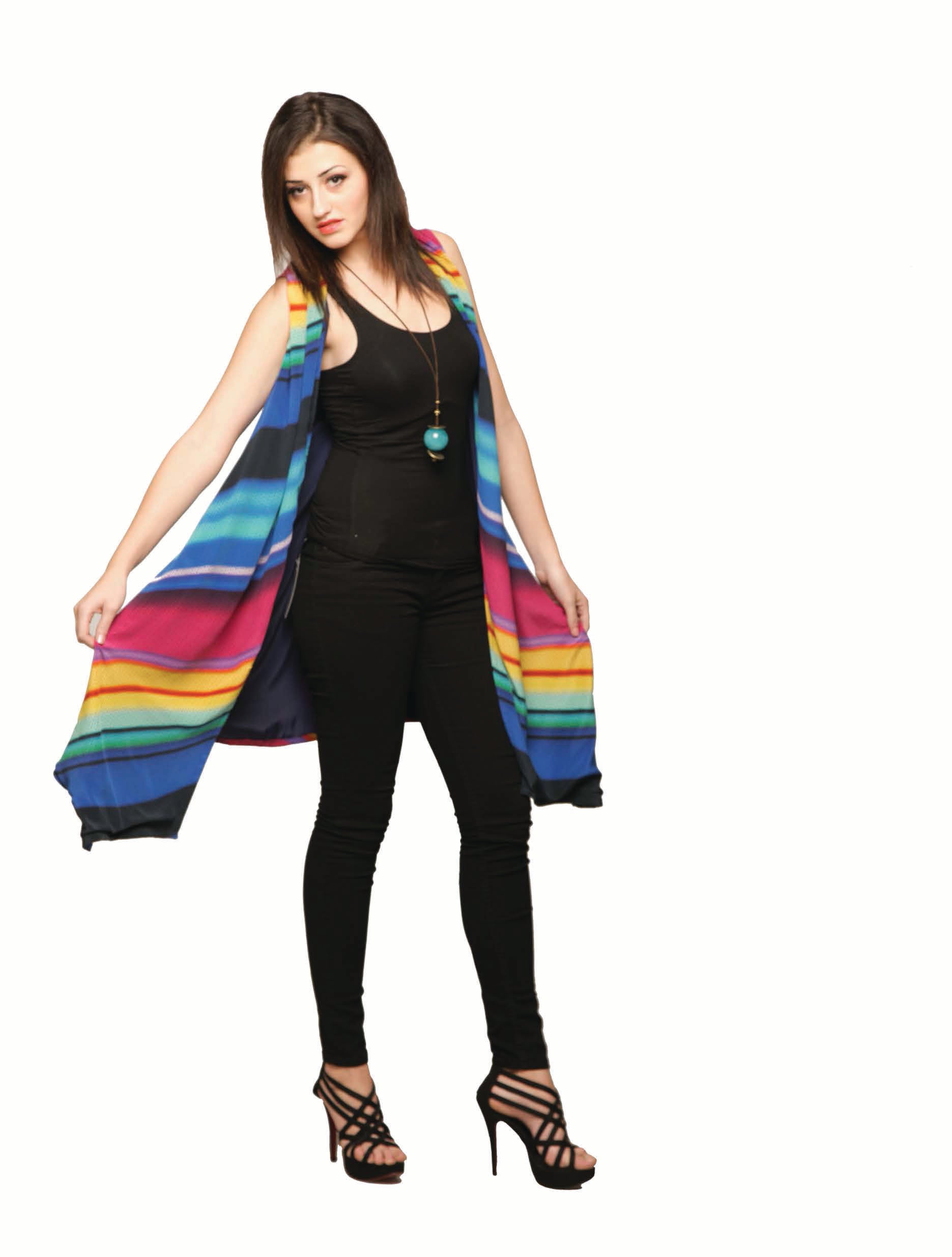 Multicolor Stripes Shrug - CHANGE!