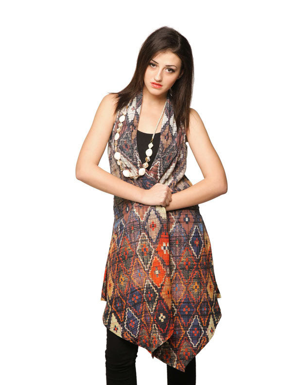 Brick Ikat Print Shrug - CHANGE!