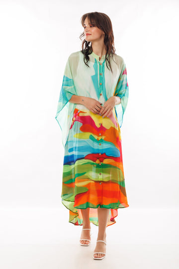 Abstract Painting Long Kaftan