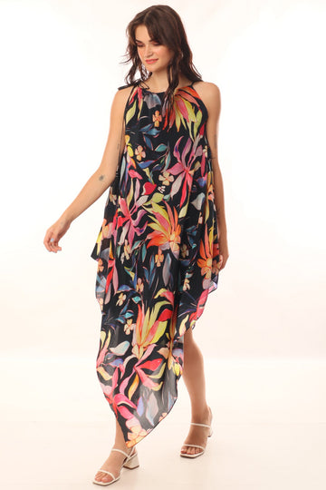 Wild Floral Print Dress