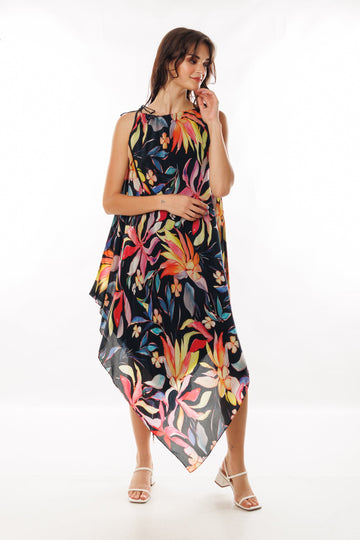 Wild Floral Print Dress