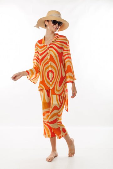 Yellow Orange Swirl Co-ord Set