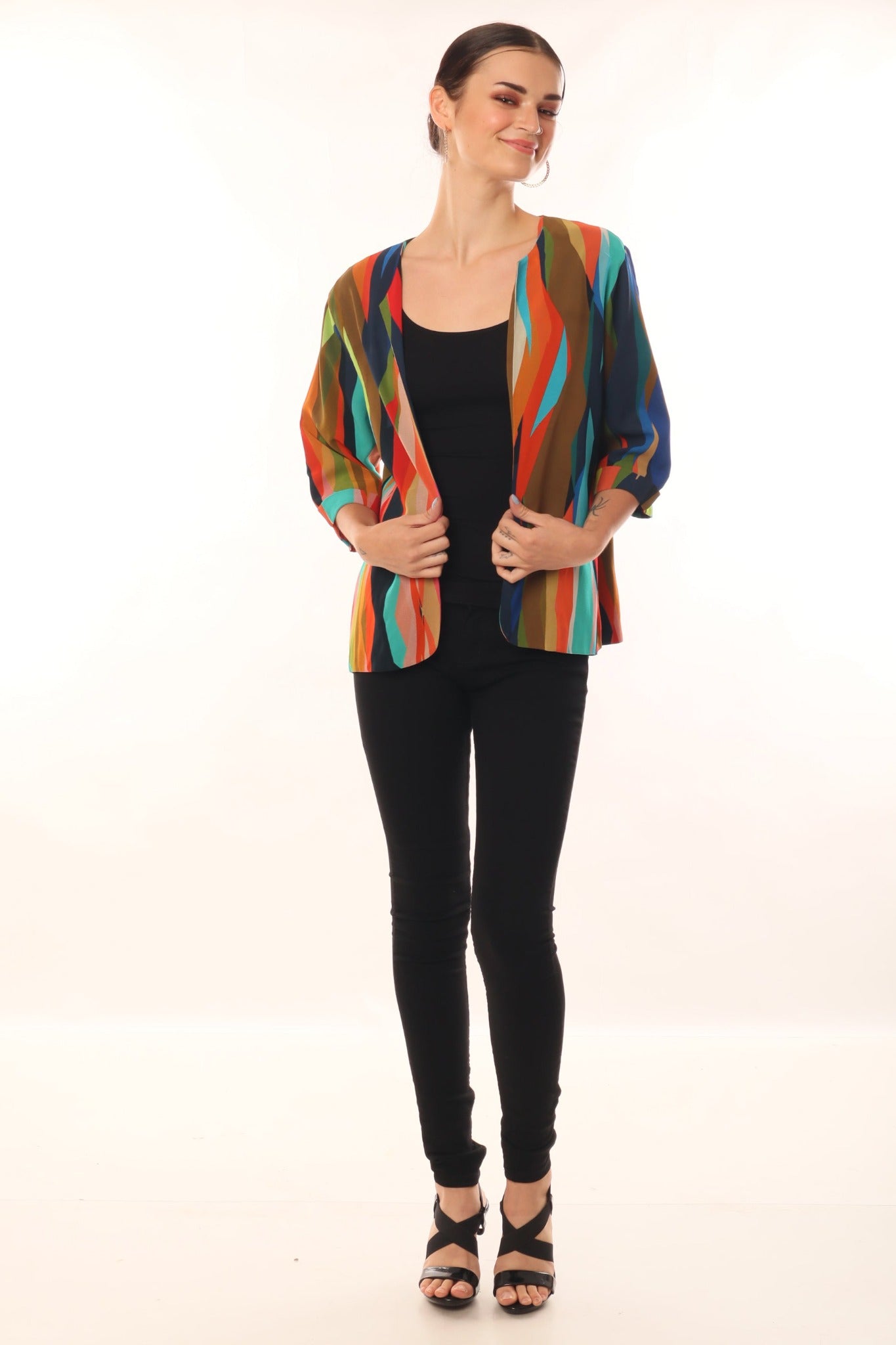 Multicolor Abstract Print Blazer - CHANGE!