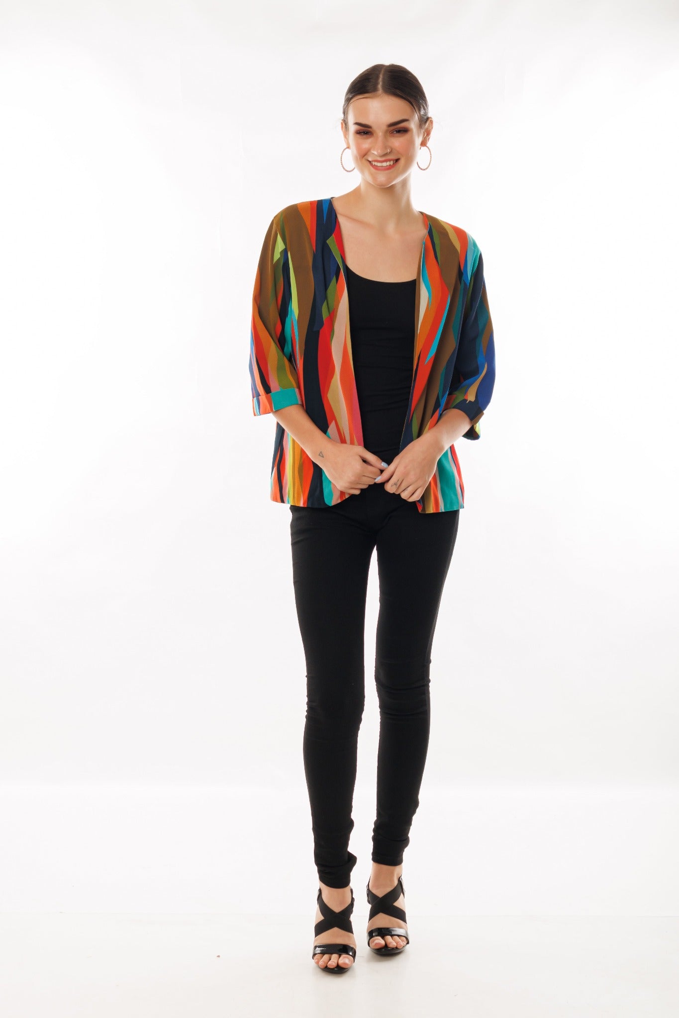 Multicolor Abstract Print Blazer - CHANGE!