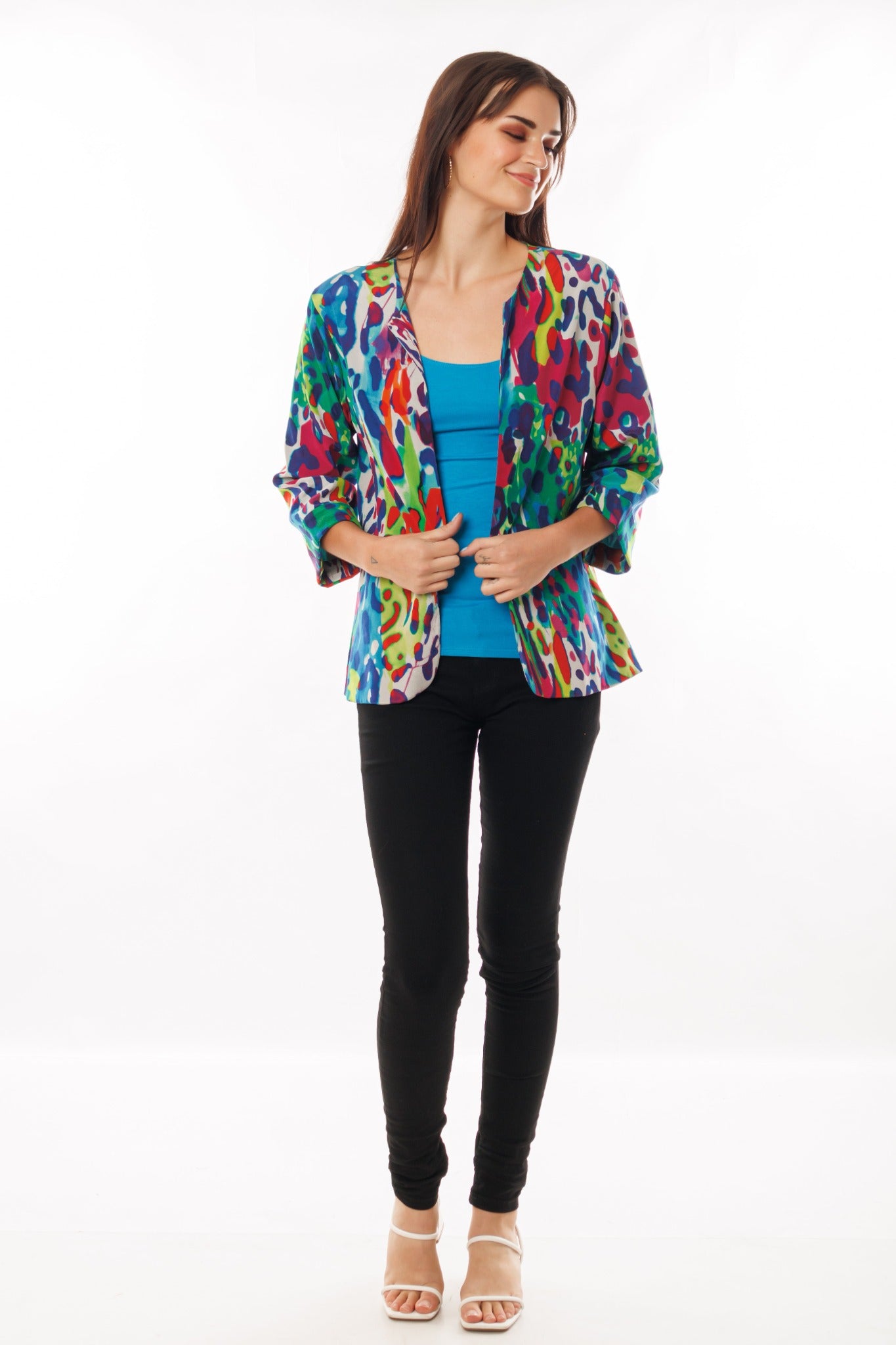 Multicolor Psychedelic Print Blazer - CHANGE!