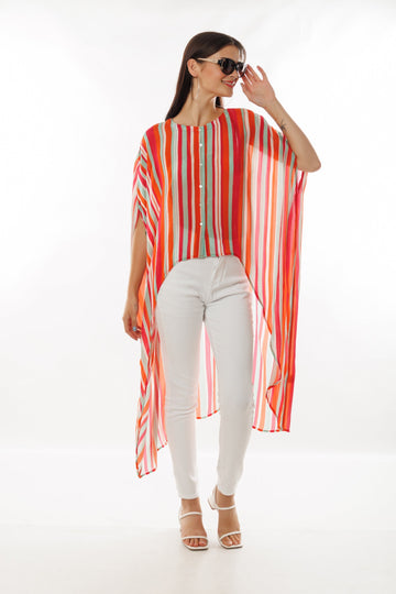 Painted Stripes Kaftan Top