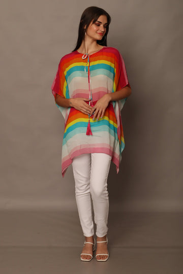 Multicolour Striped Kaftan Top