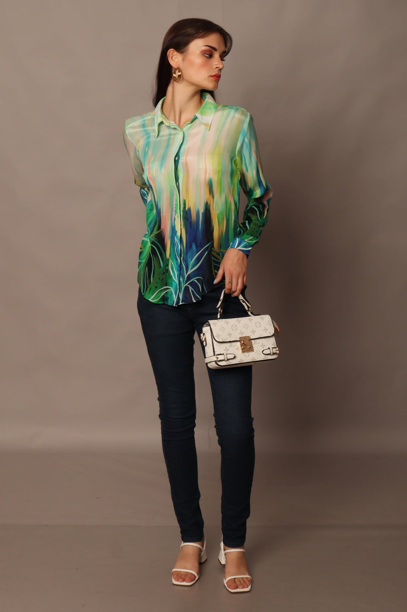 Gold Leaf Pastel Green Shirt - CHANGE!