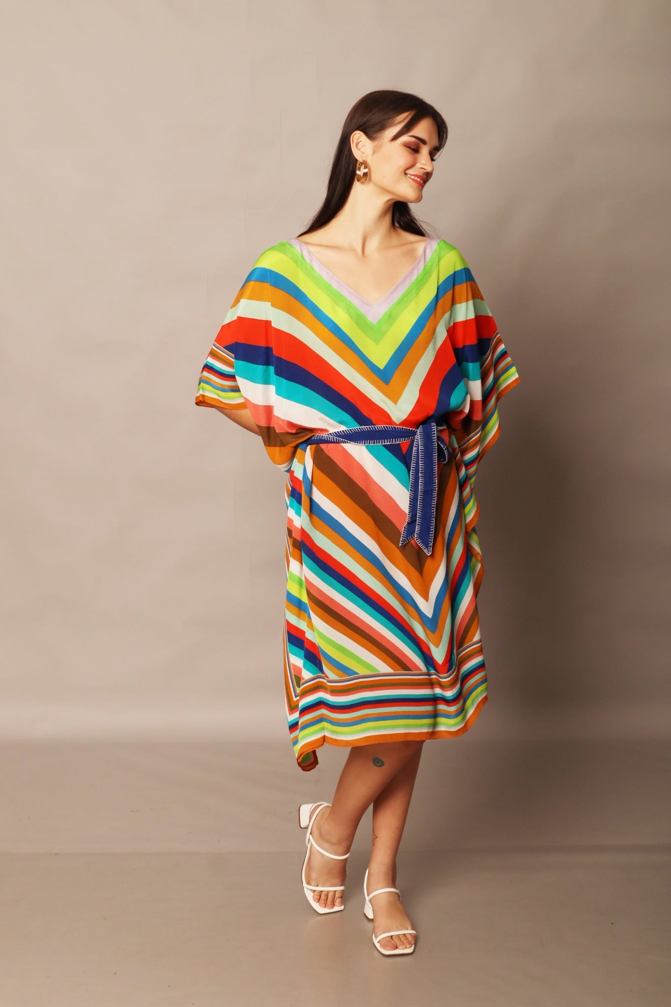 Colorful V Stripes Kaftan - CHANGE!