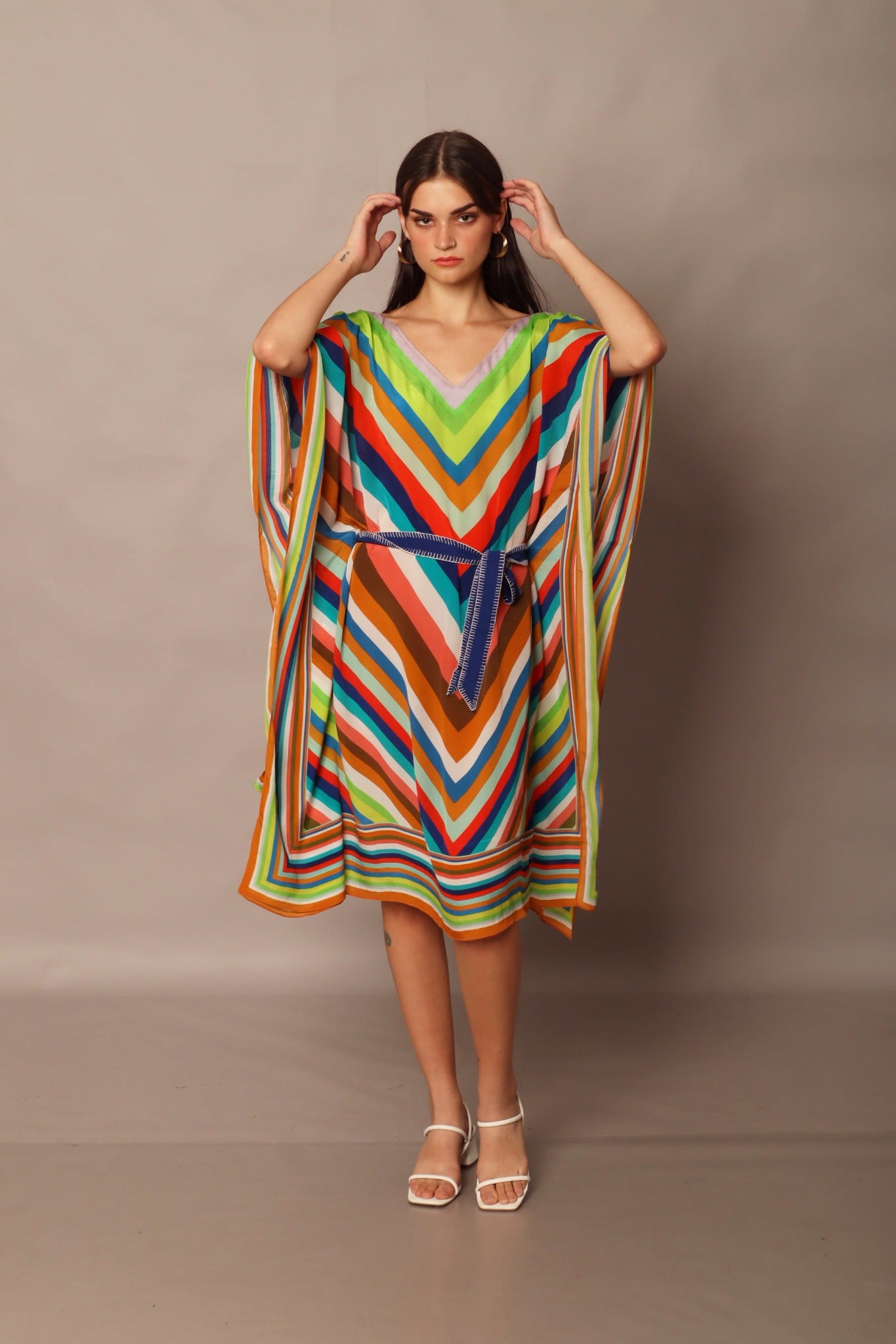 Colorful V Stripes Kaftan - CHANGE!